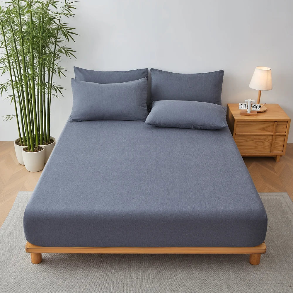 Cooling Bamboo Fiber Mattress Cover Breathable Fitted sheet for Hot Summer, Suitable for Bedroom, Guest Room, Dorm, Hotel