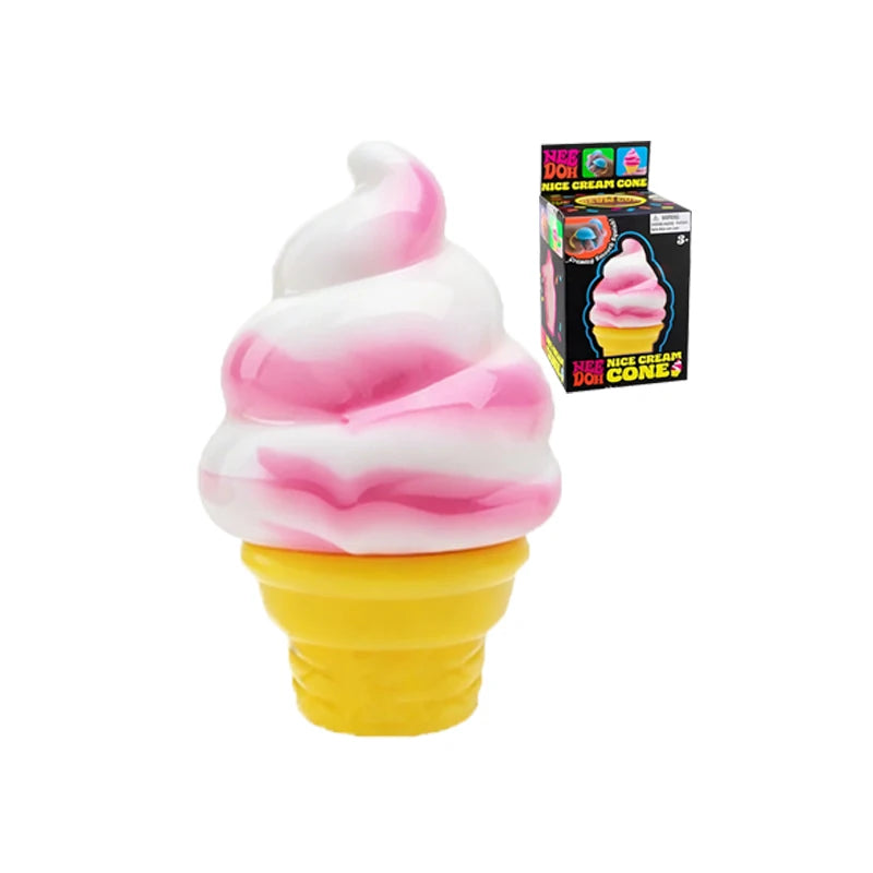 2026 Needoh Nice Cream Cone Colorful Ice Cream Shaped Sensory Stress Reliever Fidget toy Anxiety & Focus for Adults & Kids