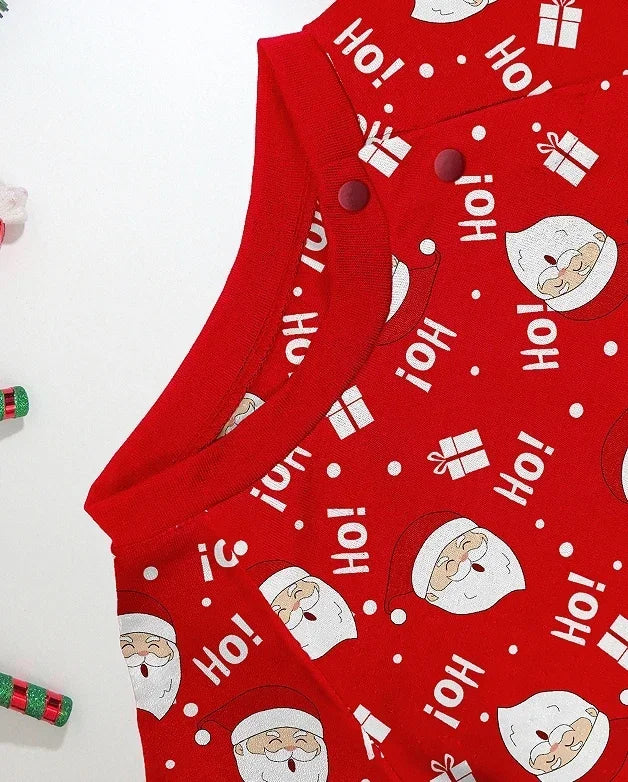 Christmas Family Look Pajamas Set Santa Print Mother Father Kids Matching Outfits Cute Loose 2 Pcs Suit Sleepwear Xmas Wear 4XL