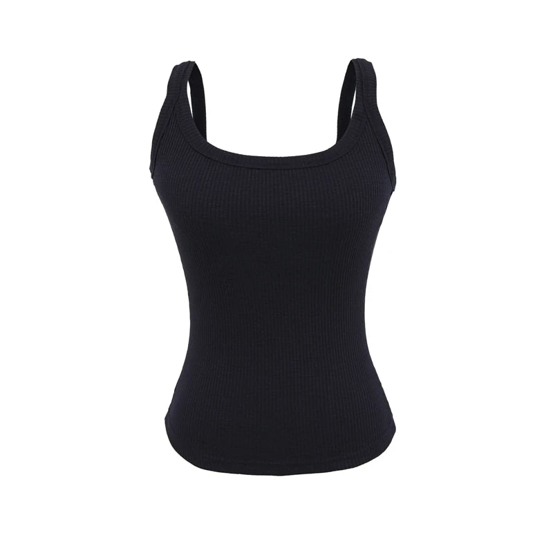 LUNDUNSHIJIA 2025 Summer Women Bamboo Cotton Sexy Backless Camisole Ladies Fashion With Chest Pads Tops 5 Colors