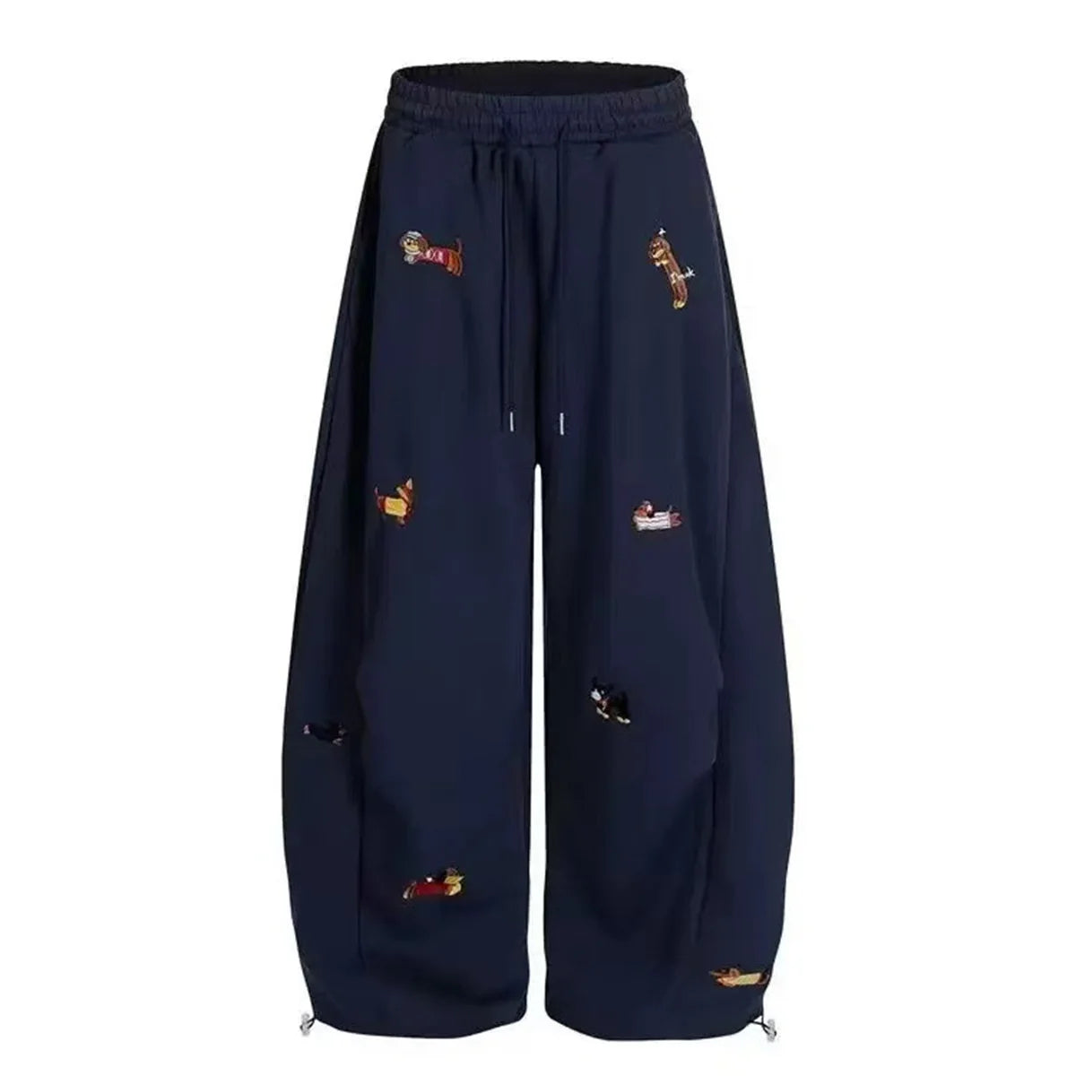 Embroidery Sausage Dog Sweatpants Loose Casual Joggers Wide Leg Couple Streetwear Fun Fashion Comfortable Pants baggy sweatpants