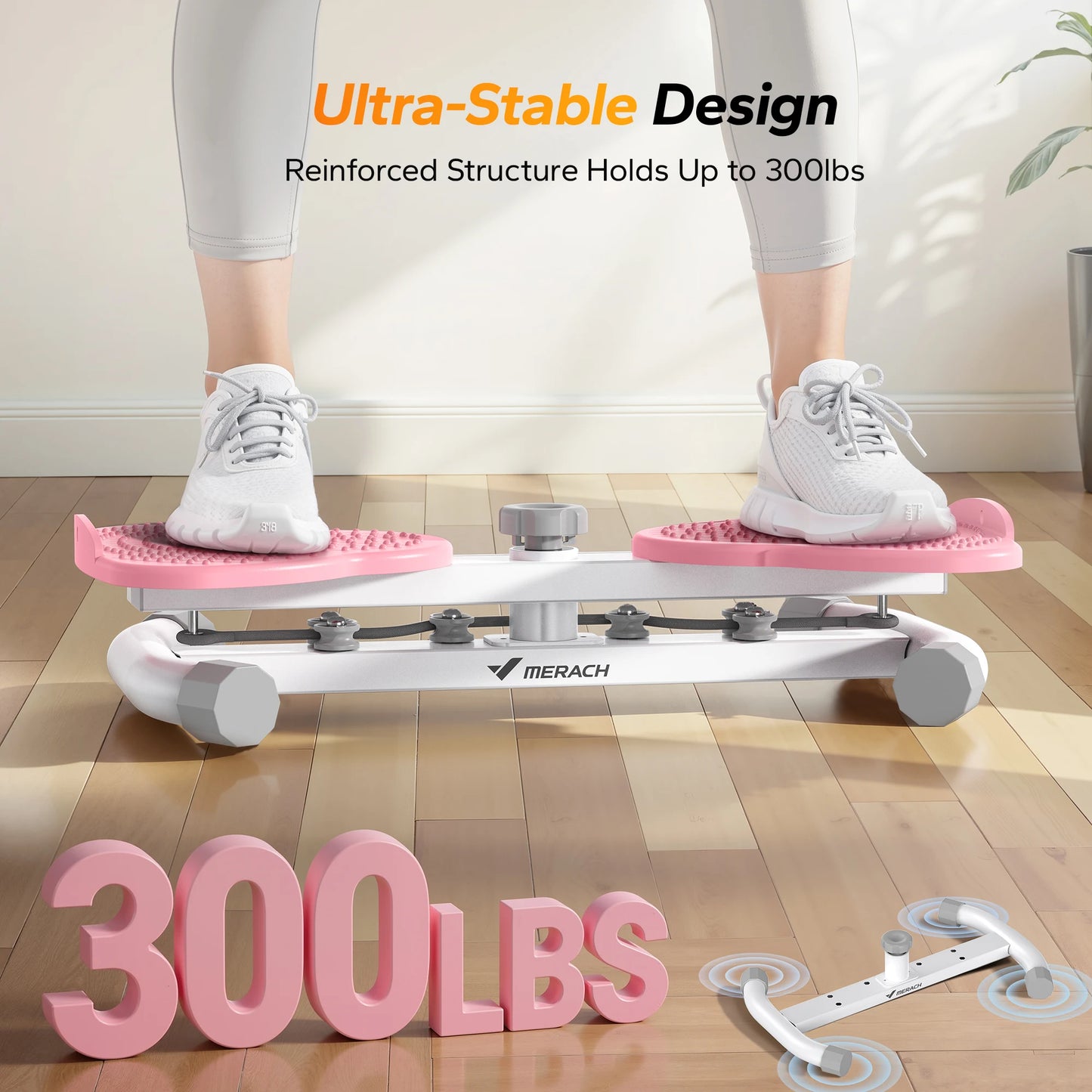 MERACH Waist Twisting Fitness Tool Exercise Twist Boards Waist Twister Machine Balance Board for Foot Massage and Weight Loss