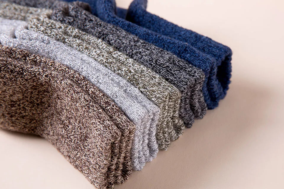 5 Pair Winter Merino Wool Socks Super Thick Warm High-Quality Harajuku Retro Snow Casual Antifreeze Cashmere Socks Men