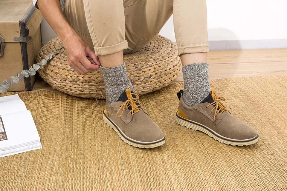 5 Pair Winter Merino Wool Socks Super Thick Warm High-Quality Harajuku Retro Snow Casual Antifreeze Cashmere Socks Men