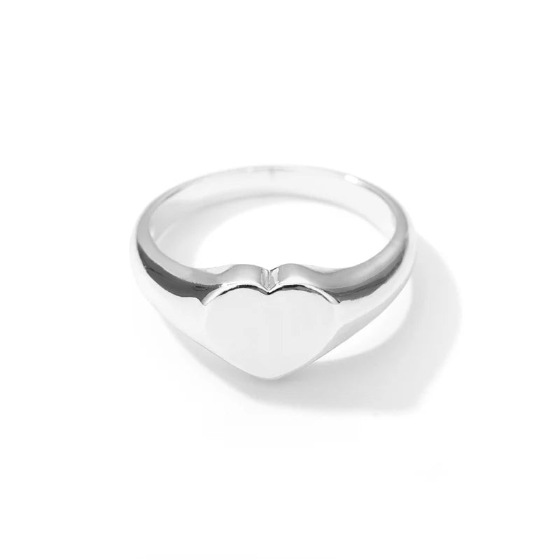 Heart Rings For Women Stainless Steel Gold Color Heart Couple Rings Anniversary Wedding Aesthetic Jewelry Gift Bague Femme