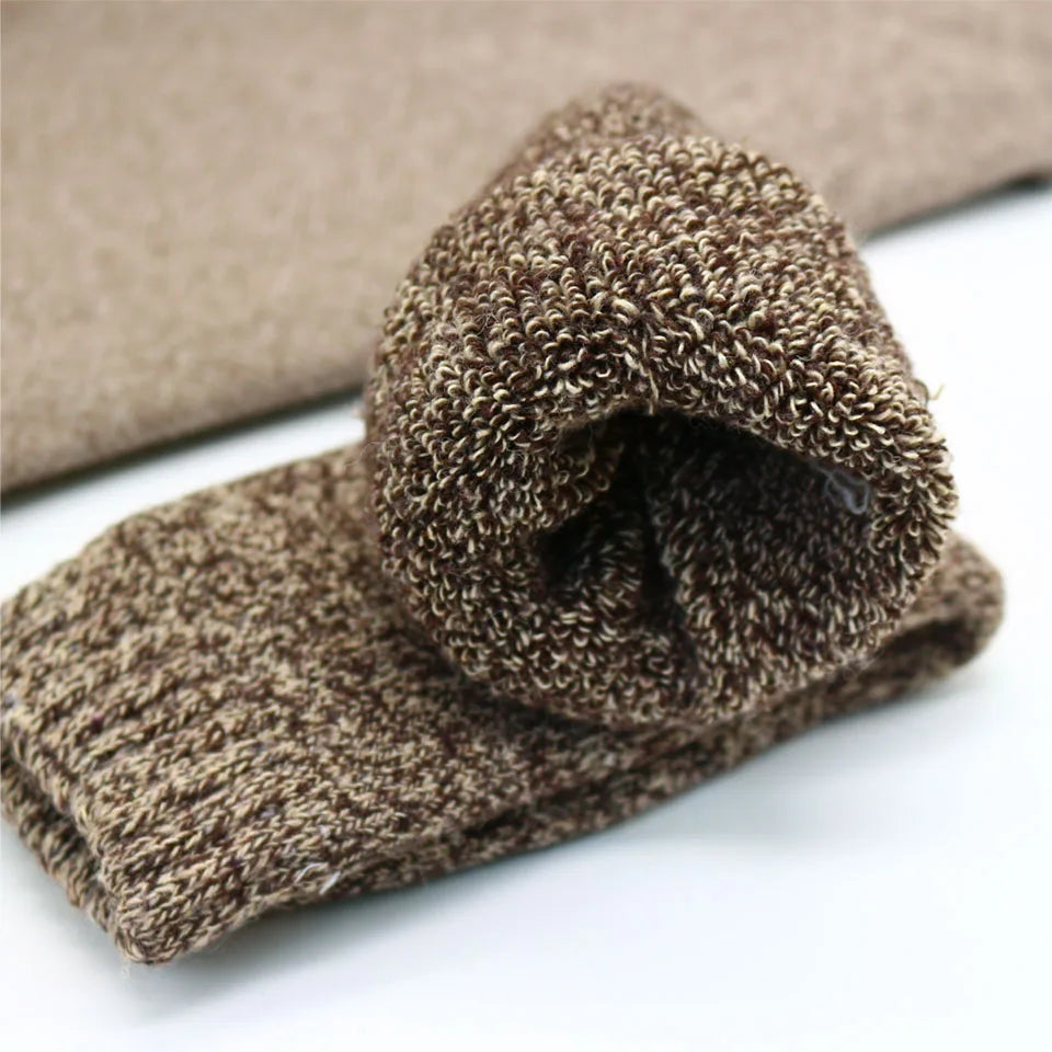 5 Pair Winter Merino Wool Socks Super Thick Warm High-Quality Harajuku Retro Snow Casual Antifreeze Cashmere Socks Men