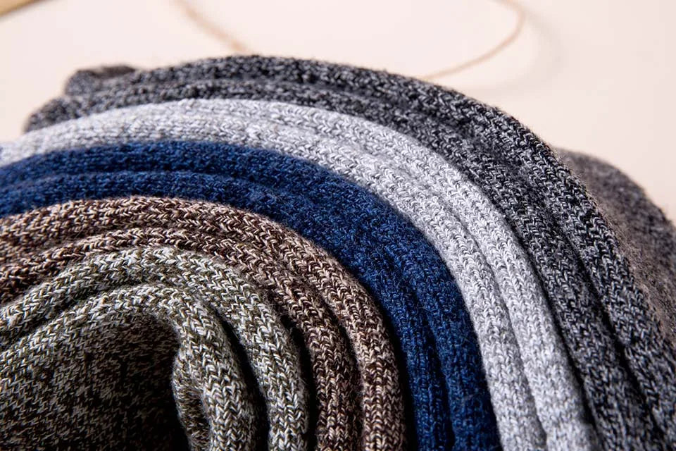 5 Pair Winter Merino Wool Socks Super Thick Warm High-Quality Harajuku Retro Snow Casual Antifreeze Cashmere Socks Men