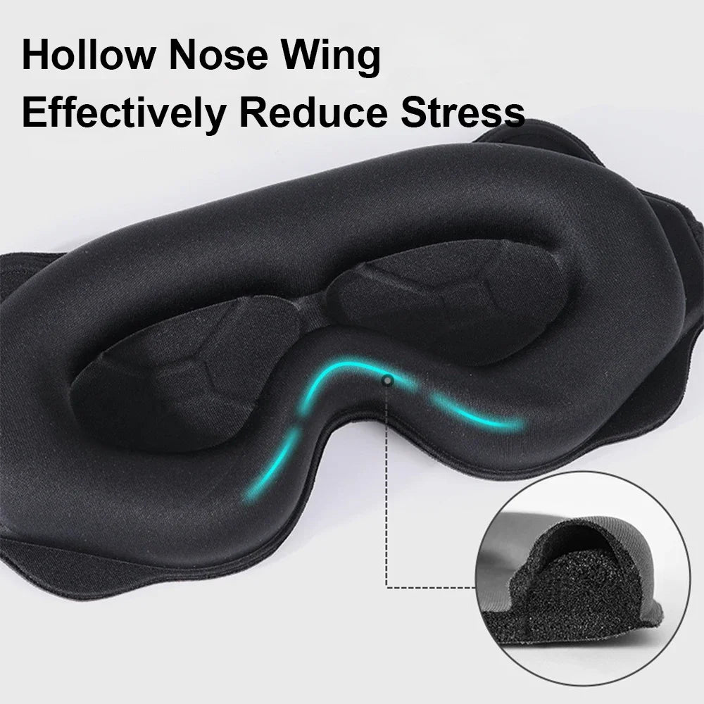 3D Soft Padded Sleeping Mask, Block Out Light Eye Shade for Deep Sleep, Comfort Blindfold Relaxation Aid Eyepatch