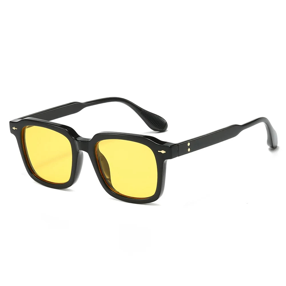 Square Black Myopia Sunglasses Men Women Finished Tinted Lenses Prescription Eyewear Negative Diopter for Outdoor Sun Shade