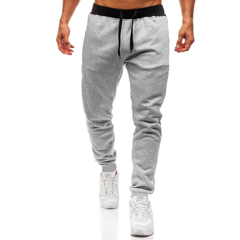 Men's Athletic Training Joggers Casual Loose Fit Sweatpants Spring Fall Fleece Lined Pants Elastic Waist Drawstring Trousers