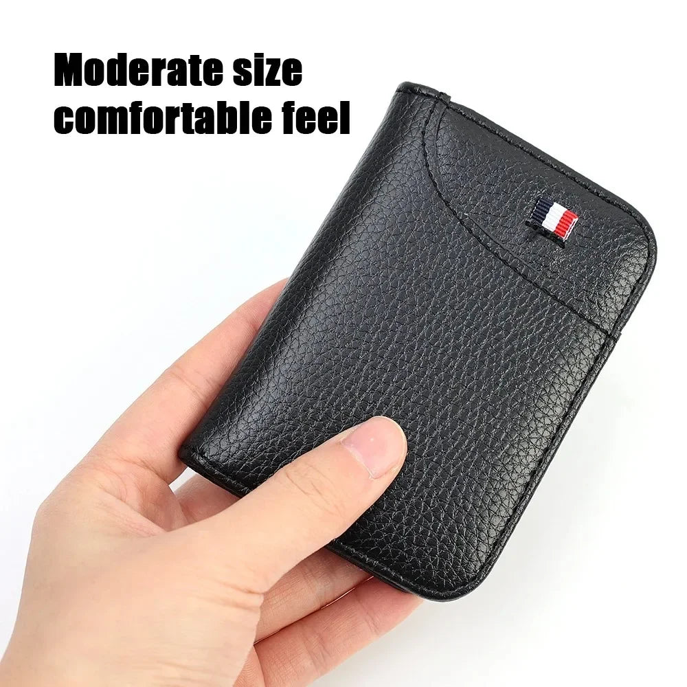 Slim Portable Credit Card Holder PU Leather Mini Wallet Super Thin Men's Short Purse Small Money Pocket Wallet