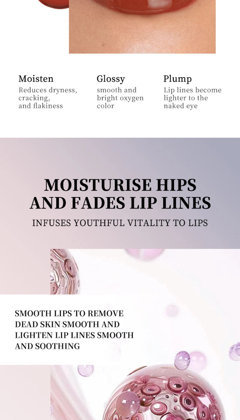 Water Glow Plump Lip Color Liquid Lip Gloss - Cream Moisturizing Non-greasy Lip Oil Gel Lip Care Balm Hydrating Shine