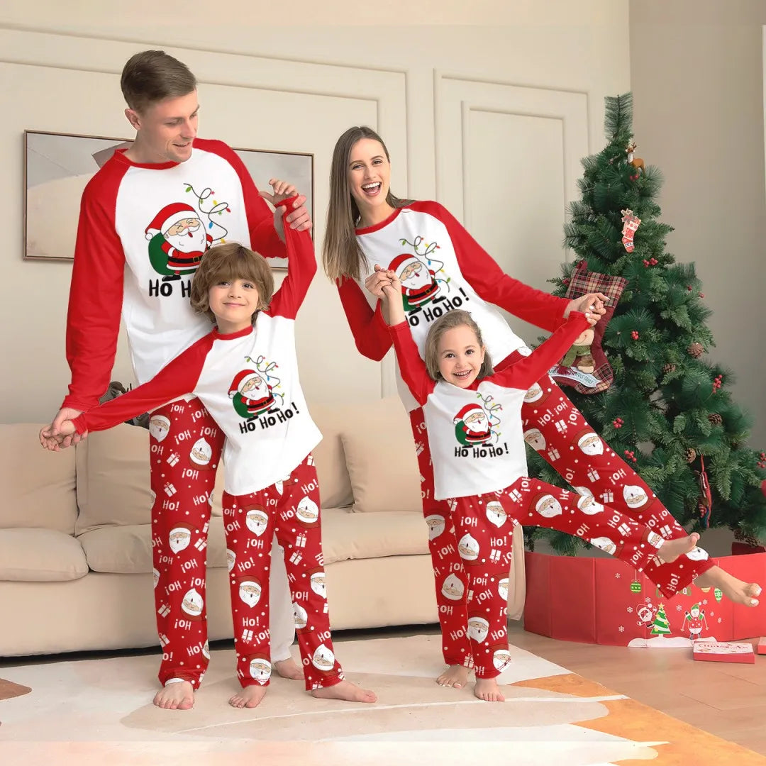 Christmas Family Look Pajamas Set Santa Print Mother Father Kids Matching Outfits Cute Loose 2 Pcs Suit Sleepwear Xmas Wear 4XL