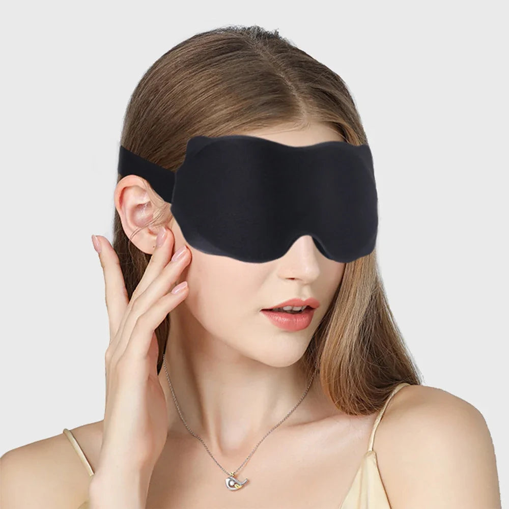 3D Soft Padded Sleeping Mask, Block Out Light Eye Shade for Deep Sleep, Comfort Blindfold Relaxation Aid Eyepatch