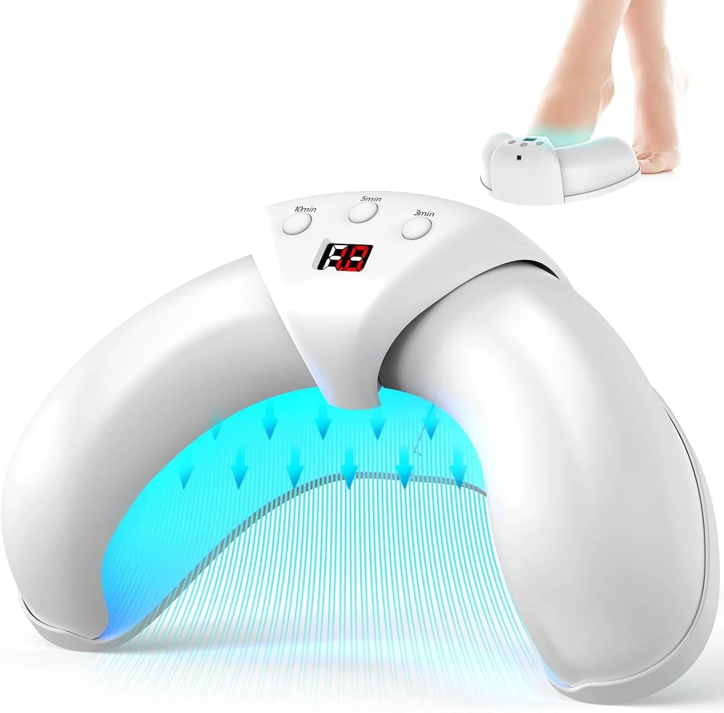 iKeener Nail Fungus Laser Device 8x910nm 14x470nm Cure Onychomycosis Toenail Fingernail Fungal Therapy Device Time display