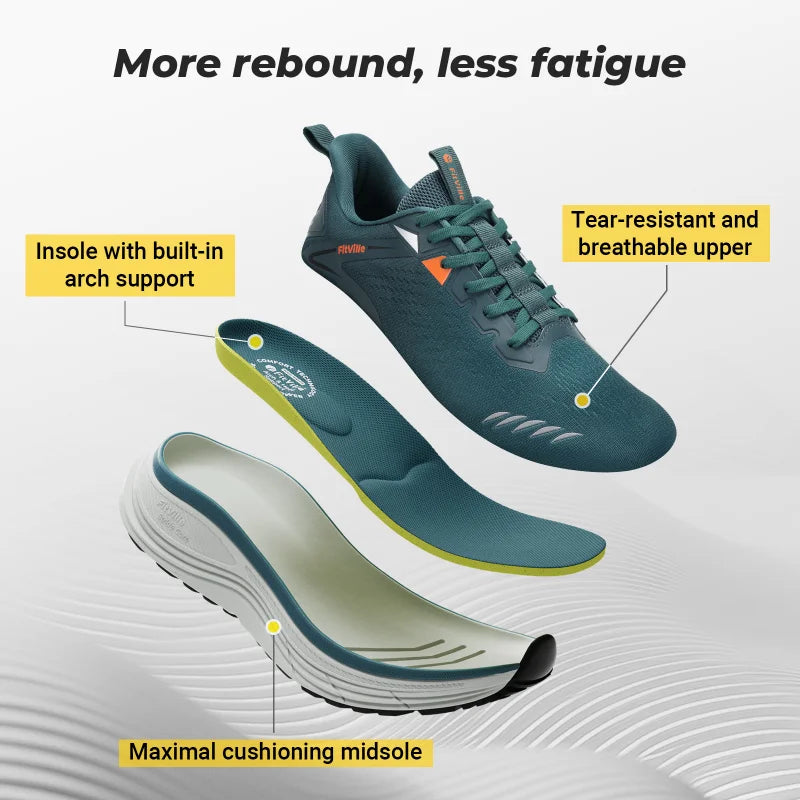 FitVille Extra Wide Mens Sport Shoes Breathable Gym Athletic Workout Cross Training Running Max Cushion Sneakers For Men