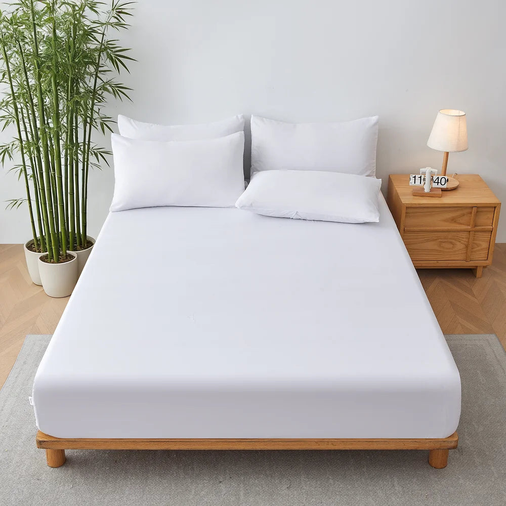 Cooling Bamboo Fiber Mattress Cover Breathable Fitted sheet for Hot Summer, Suitable for Bedroom, Guest Room, Dorm, Hotel