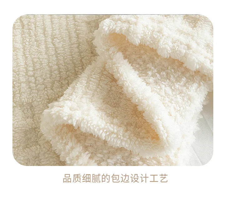Solid color taffle waffle jacquard blanket multi-functional comfortable cotton velvet blanket nap blanket