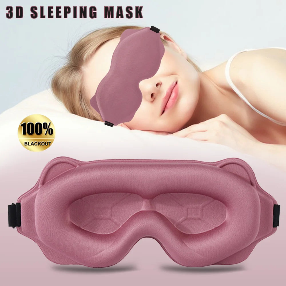 3D Soft Padded Sleeping Mask, Block Out Light Eye Shade for Deep Sleep, Comfort Blindfold Relaxation Aid Eyepatch