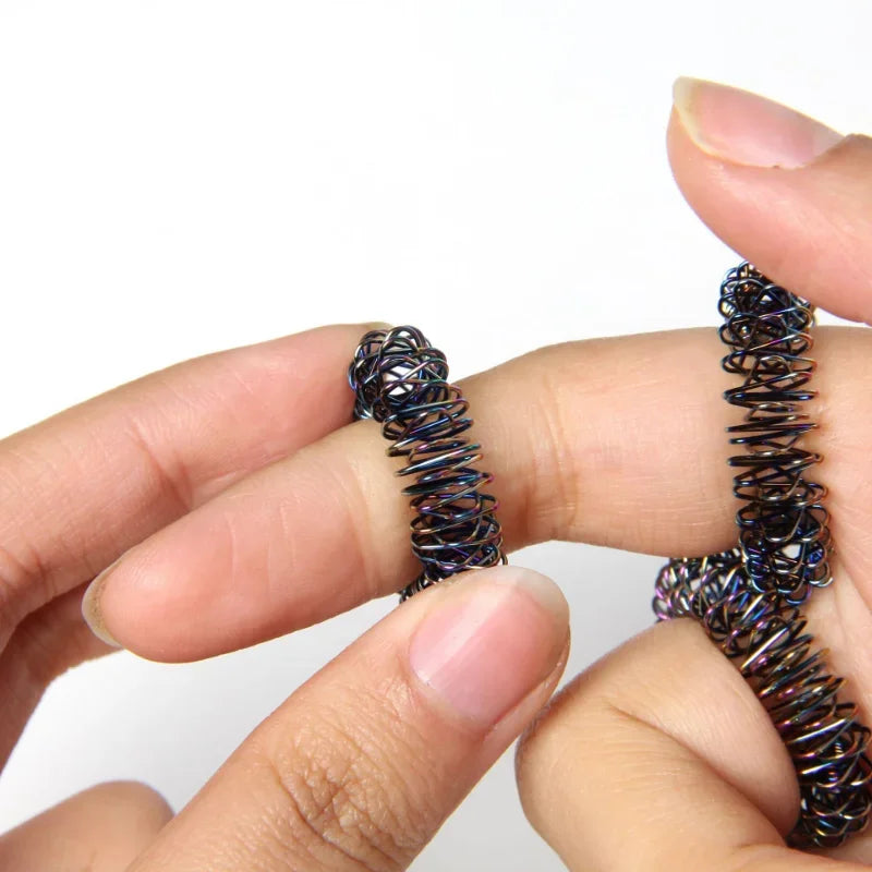 10pcs/Lot Hot Sale Finger Massage Sujok Ring Acupuncture Ring Health Care Body Massage Chinese Medicine Color Gold