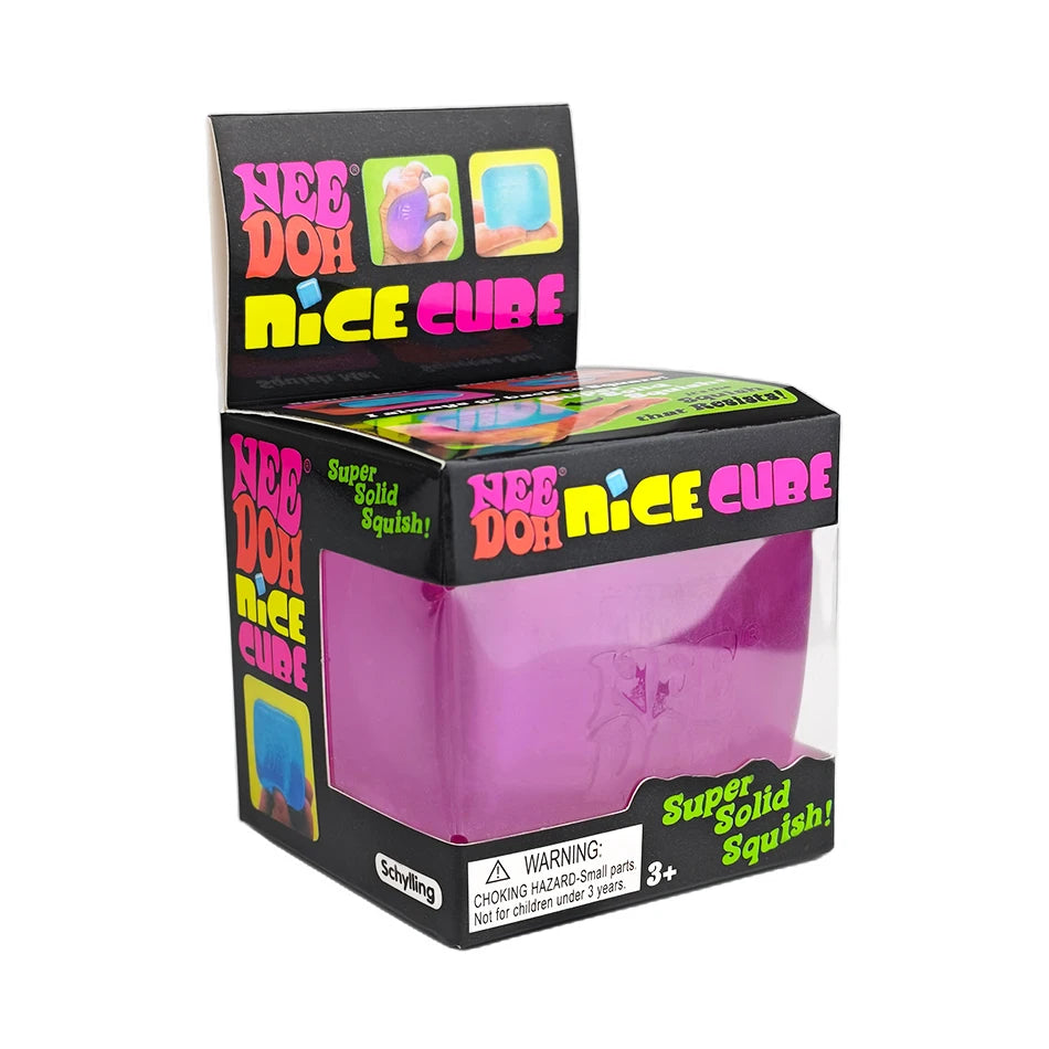 Needoh Nice Cube Sensory Stress Reliever Fidget Tool, Slow Rising Desk Sensory Cube for Anxiety & Focus, for Adults & Kids