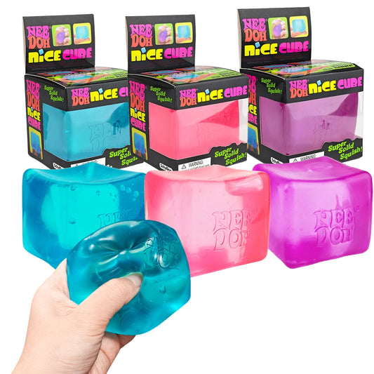 Needoh Nice Cube Sensory Stress Reliever Fidget Tool, Slow Rising Desk Sensory Cube for Anxiety & Focus, for Adults & Kids
