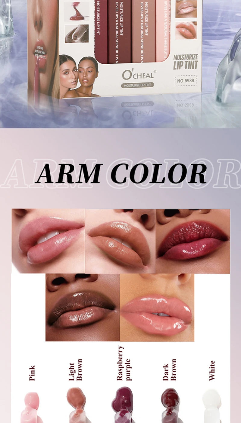 Water Glow Plump Lip Color Liquid Lip Gloss - Cream Moisturizing Non-greasy Lip Oil Gel Lip Care Balm Hydrating Shine
