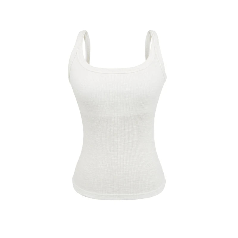 LUNDUNSHIJIA 2025 Summer Women Bamboo Cotton Sexy Backless Camisole Ladies Fashion With Chest Pads Tops 5 Colors