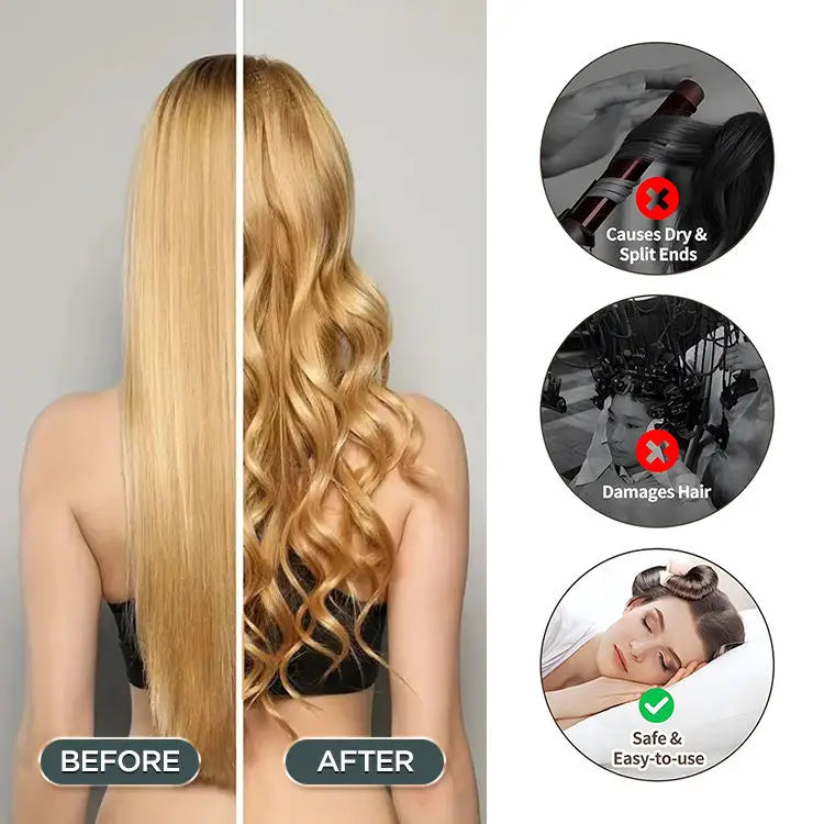 Heatless Curling Rod Set No Heat Hair Curler Silk Curls Soft Hair Rollers Sleeping Headband Hair Curlers Styling Tools