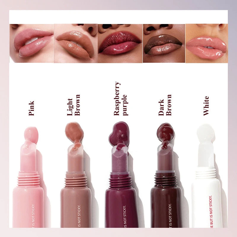 Water Glow Plump Lip Color Liquid Lip Gloss - Cream Moisturizing Non-greasy Lip Oil Gel Lip Care Balm Hydrating Shine