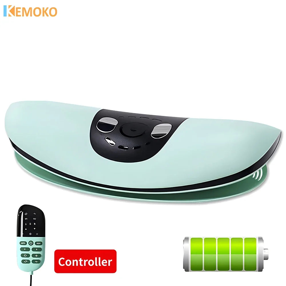 Electric Curved Lumbar Traction Massager Waist Massage Adjustable Vibration Hot Compress Waist Spine Support Back Stretcher
