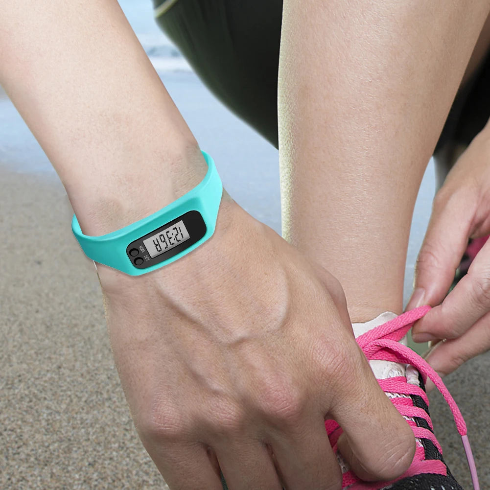 LED Pedometer Bracelet Wrist Calorie Counter 12/24H Time Display Walking Running Pedometer Fitness Watch for Outdoor Sports