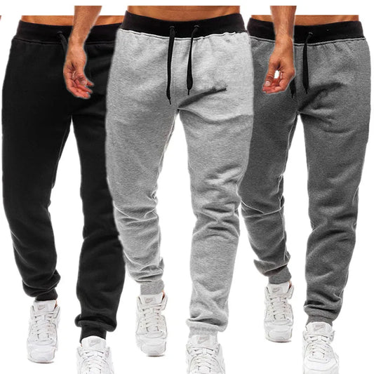 Men's Athletic Training Joggers Casual Loose Fit Sweatpants Spring Fall Fleece Lined Pants Elastic Waist Drawstring Trousers