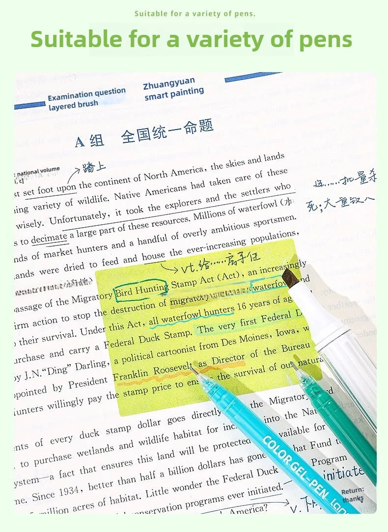 630/105 Sheets Pullable Pearl Posted It Transparent Sticky Note Pads Memo Pad Stationery Office School Supplies Back To School