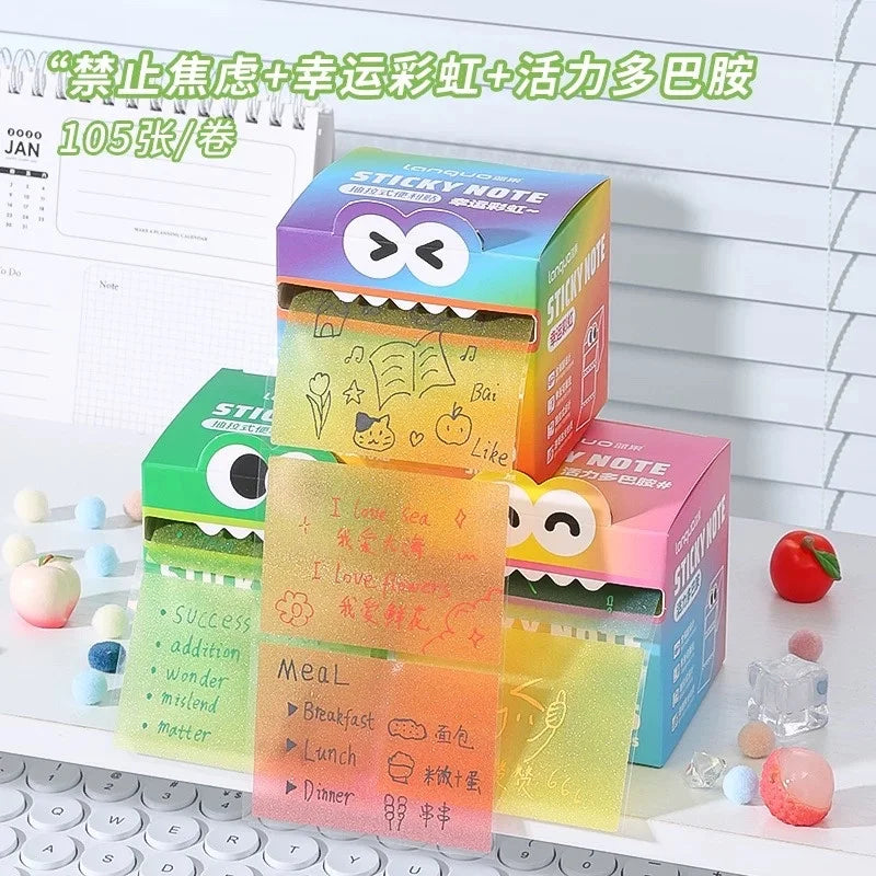 630/105 Sheets Pullable Pearl Posted It Transparent Sticky Note Pads Memo Pad Stationery Office School Supplies Back To School