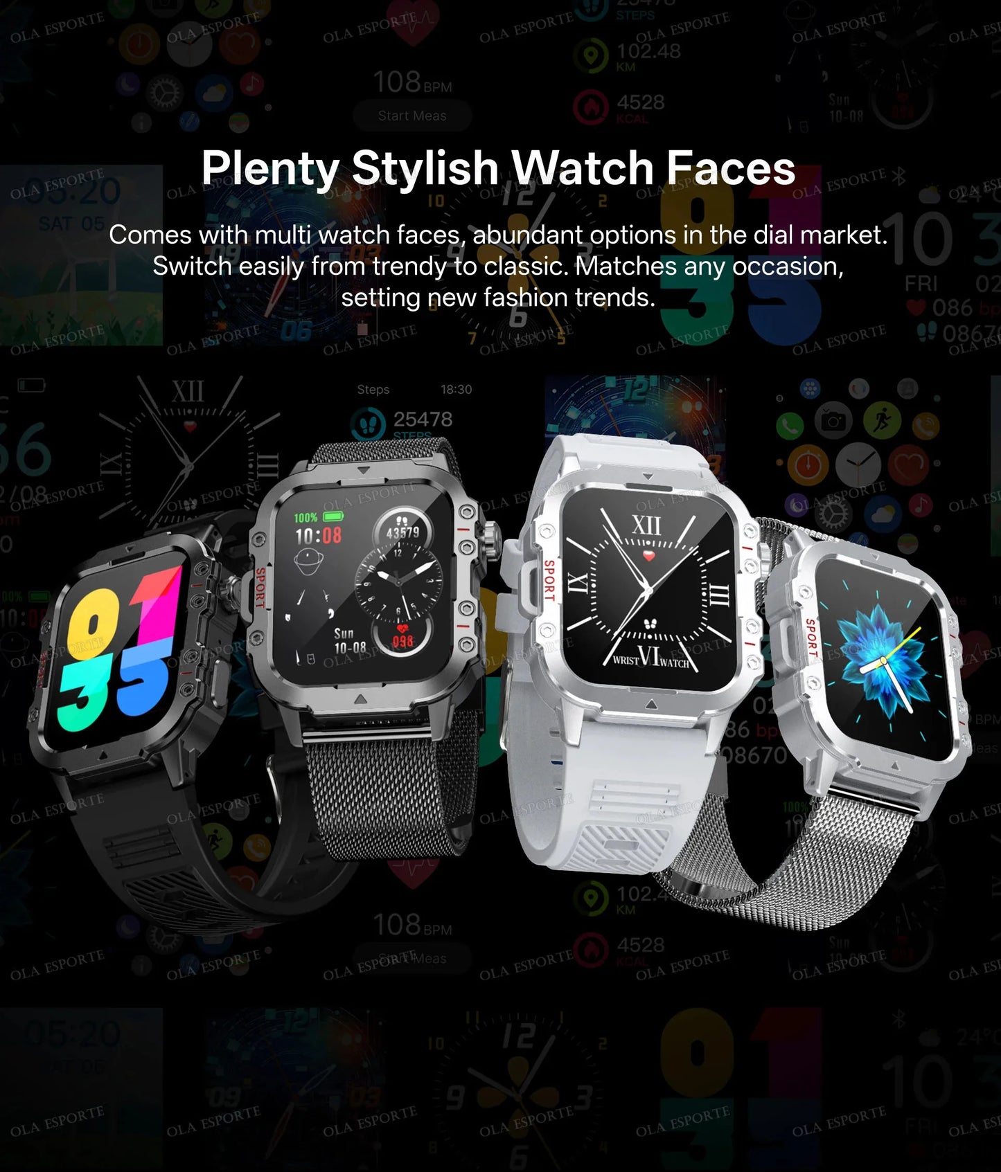 2026 New Military-grade Smart Watch Men GPS Flashlight 3ATM Waterproof Watch Bluetooth Call 100+Sport Outdoor Smartwatch Pk MA27