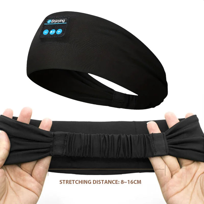 Wireless Bluetooth Headband Sleeping Headphones Sports Earphone/Headscar Music Hat with HD Stereo Speakers Eye Mask  for Side Sl