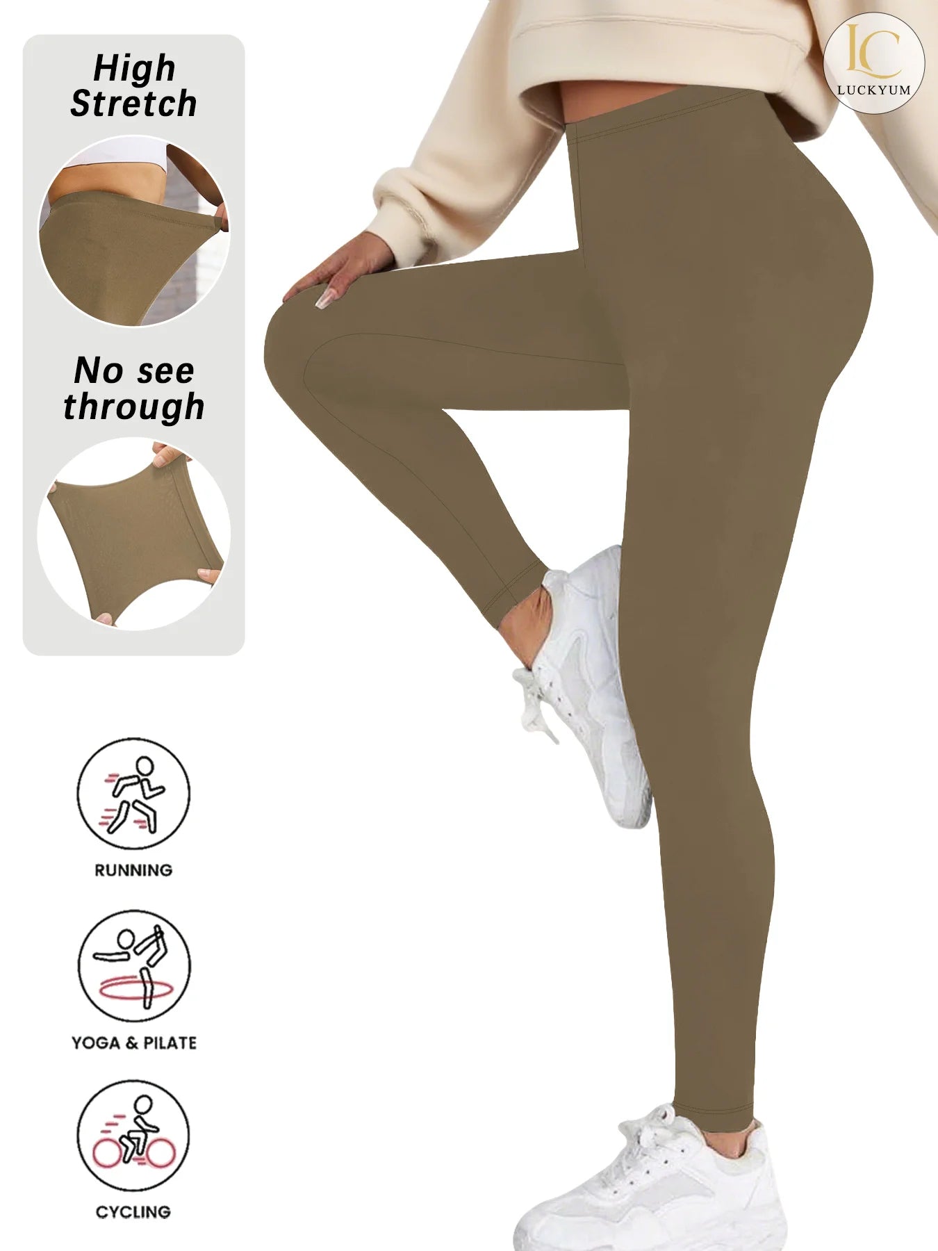 Plus Size Women's Leggings with Super Soft Fabric - High Elasticity for Yoga Running Workout and Casual Everyday Wear