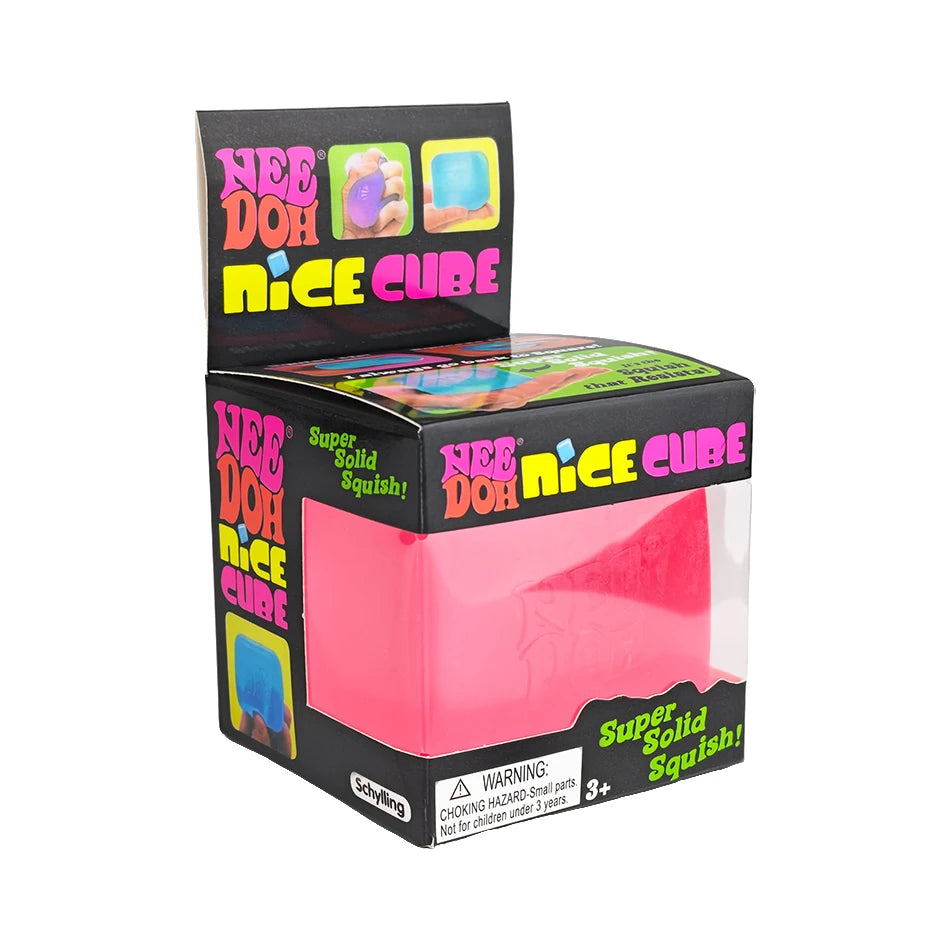 Needoh Nice Cube Sensory Stress Reliever Fidget Tool, Slow Rising Desk Sensory Cube for Anxiety & Focus, for Adults & Kids