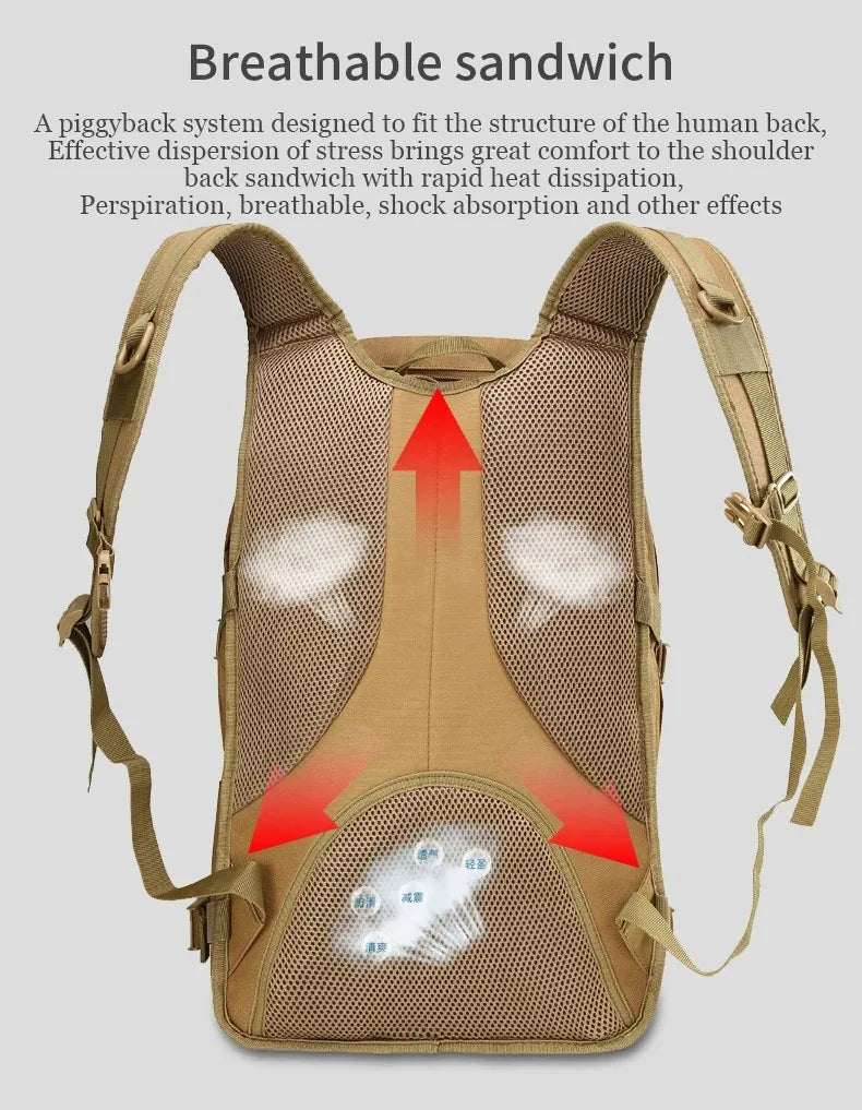 35L Large Capacity Men's Tactical Backpack Outdoor Camping Hunting Hiking Trekking Survival Bag Multifunctional Backpacks