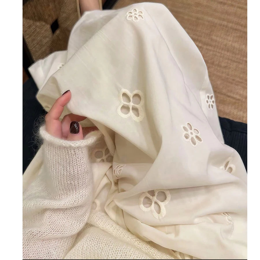 Women Summer Casual Cotton Long Pants High Waist Wide Leg Stright Pants Female Comfortable Clothes Trousers