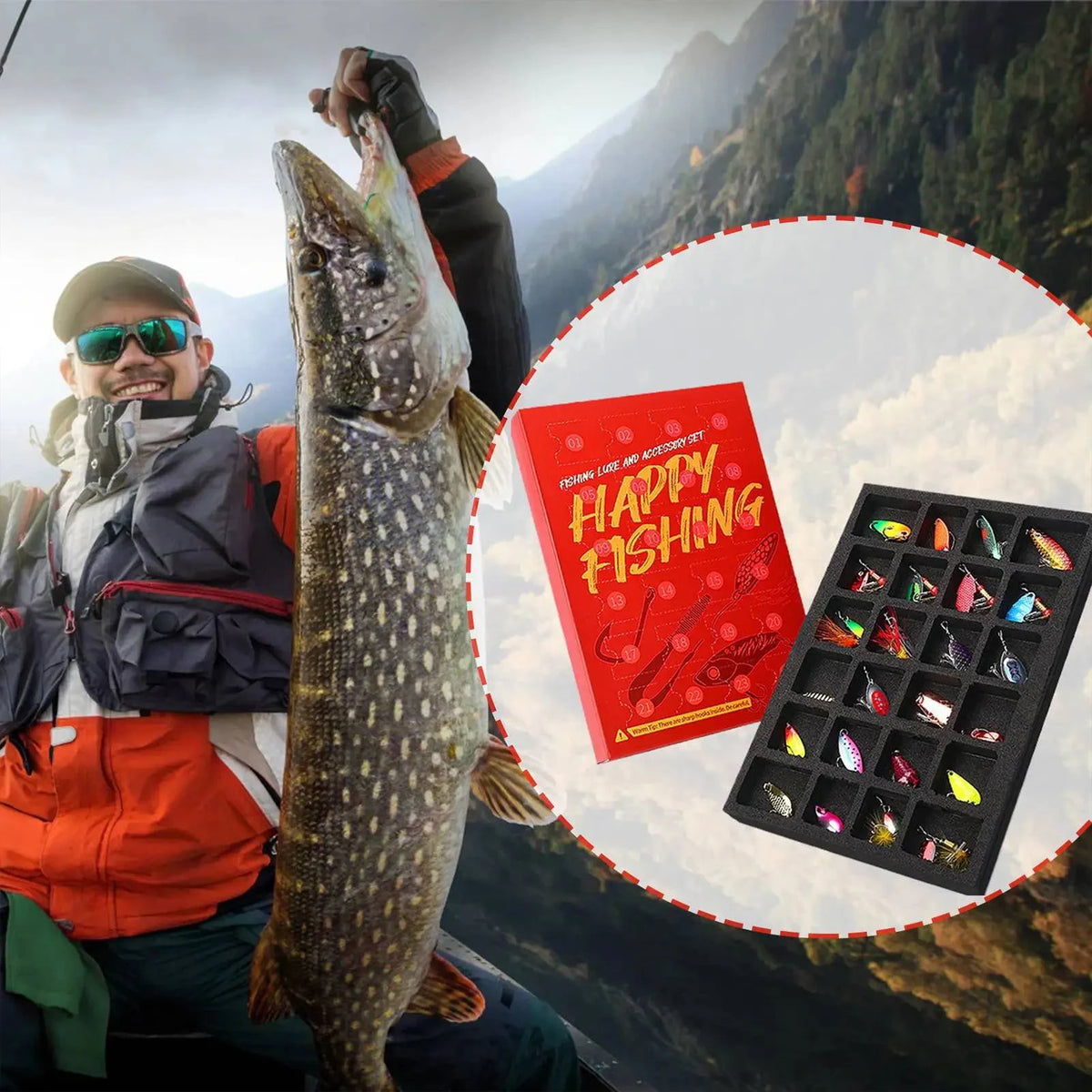 Fishing Advent Calendar 2025 Fishing Lure Advent Calendar Christmas Advent Calendar Xmas Surprise Gift for Fishing Enthusiasts