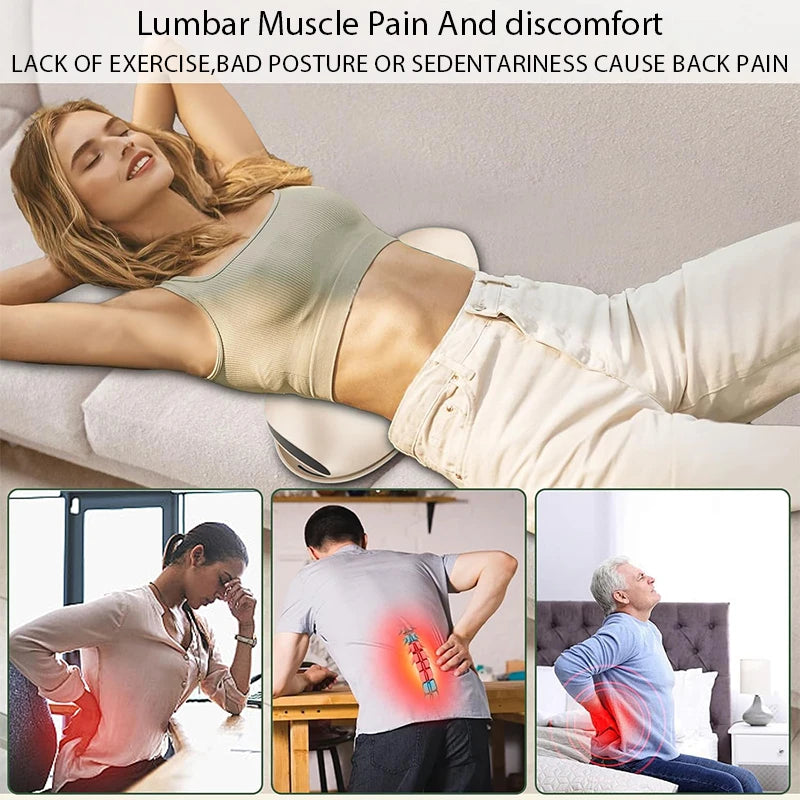 Electric Curved Lumbar Traction Massager Waist Massage Adjustable Vibration Hot Compress Waist Spine Support Back Stretcher