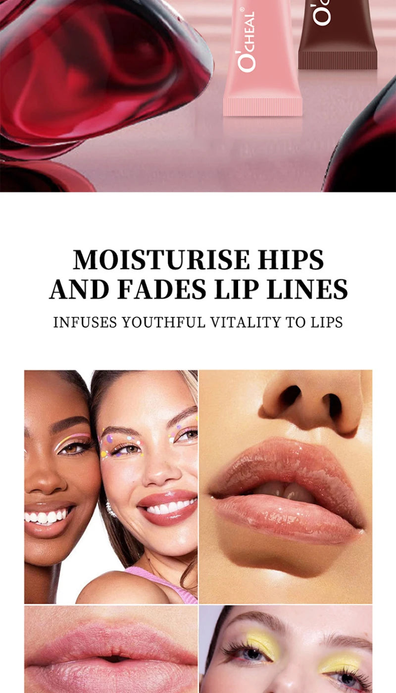 Water Glow Plump Lip Color Liquid Lip Gloss - Cream Moisturizing Non-greasy Lip Oil Gel Lip Care Balm Hydrating Shine