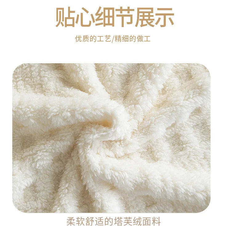Solid color taffle waffle jacquard blanket multi-functional comfortable cotton velvet blanket nap blanket