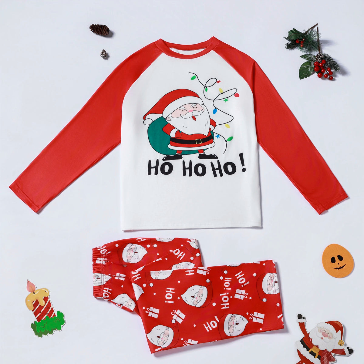 Christmas Family Look Pajamas Set Santa Print Mother Father Kids Matching Outfits Cute Loose 2 Pcs Suit Sleepwear Xmas Wear 4XL