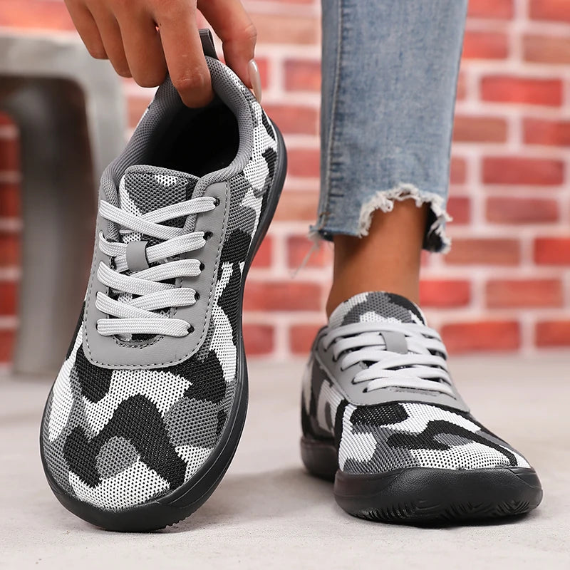Camouflage Women's Shoes WideToe Breathable Mesh Comfortable Flat Bottom Barefoot Shoes New Soft Sole Chaussure De Mens Sneakers