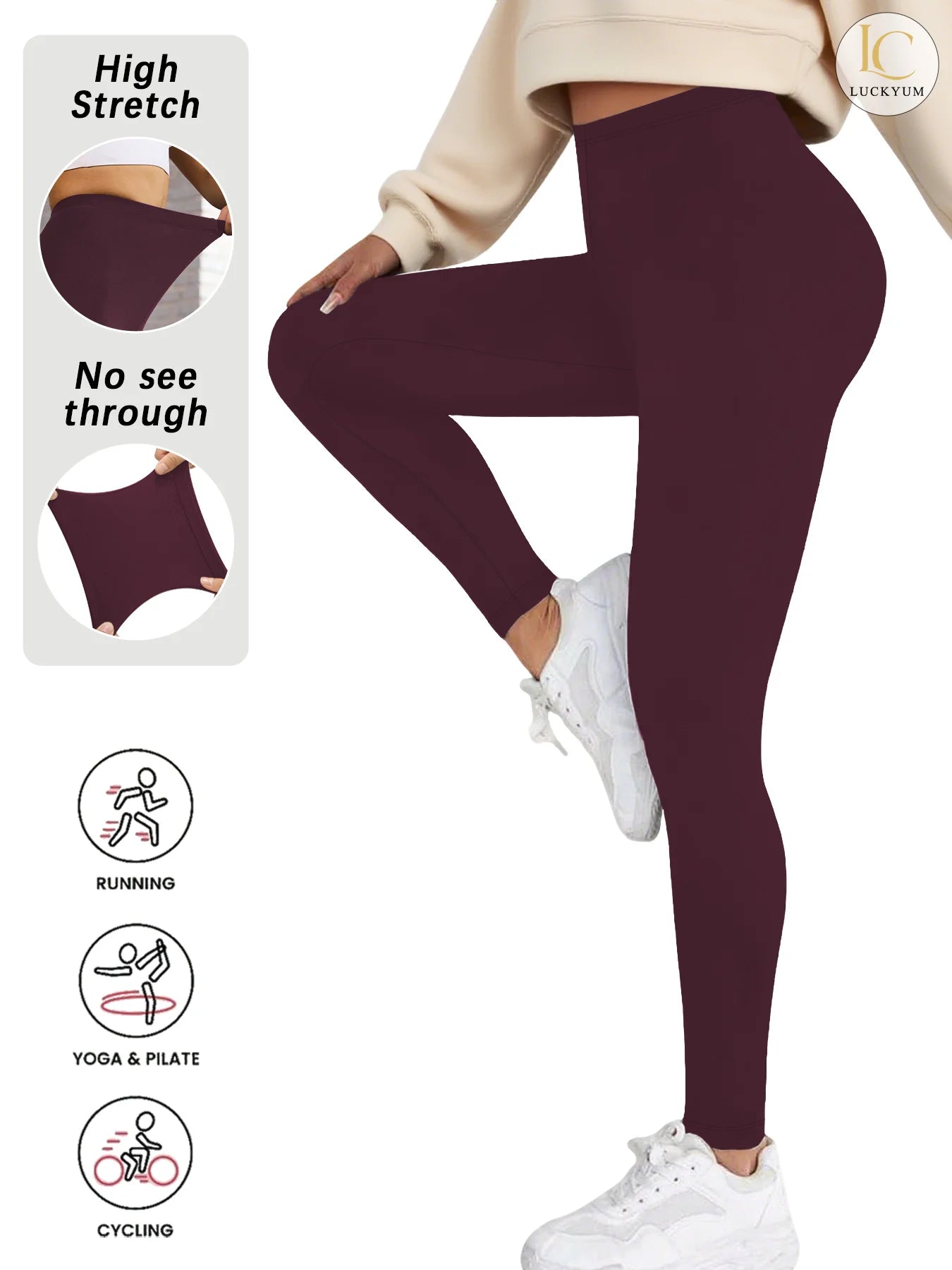 Plus Size Women's Leggings with Super Soft Fabric - High Elasticity for Yoga Running Workout and Casual Everyday Wear