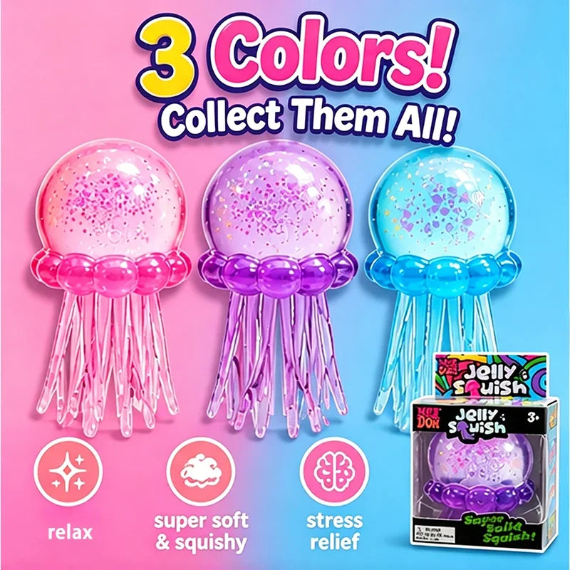 Needoh Jellyfish Squishy Lovely Shape Squeeze Sensory Toy Stress Relief Anti Anxiety Focus Calming Toy for ADHD and Autism