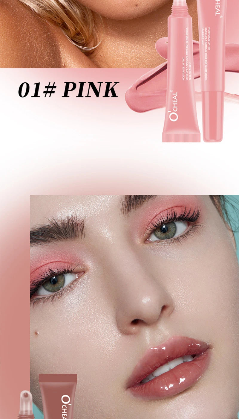 Water Glow Plump Lip Color Liquid Lip Gloss - Cream Moisturizing Non-greasy Lip Oil Gel Lip Care Balm Hydrating Shine